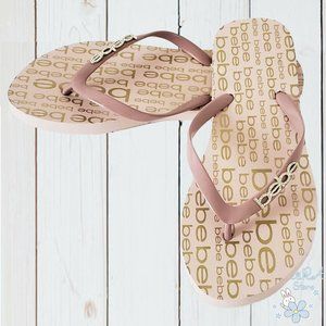 NWT BEBE WOMEN'S LIGHT PINK THONG SANDALS